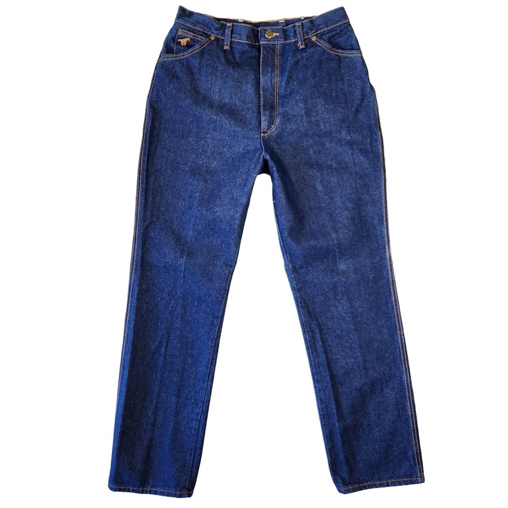 Vtg 70s Wrangler Jeans High Waist Dark Wash Denim Western Cowgirl Mom‎ Jeans 16